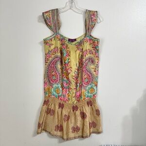 Lolita Jaca St. Barth Multicolor Paisley Floral Silk Coverup Dress